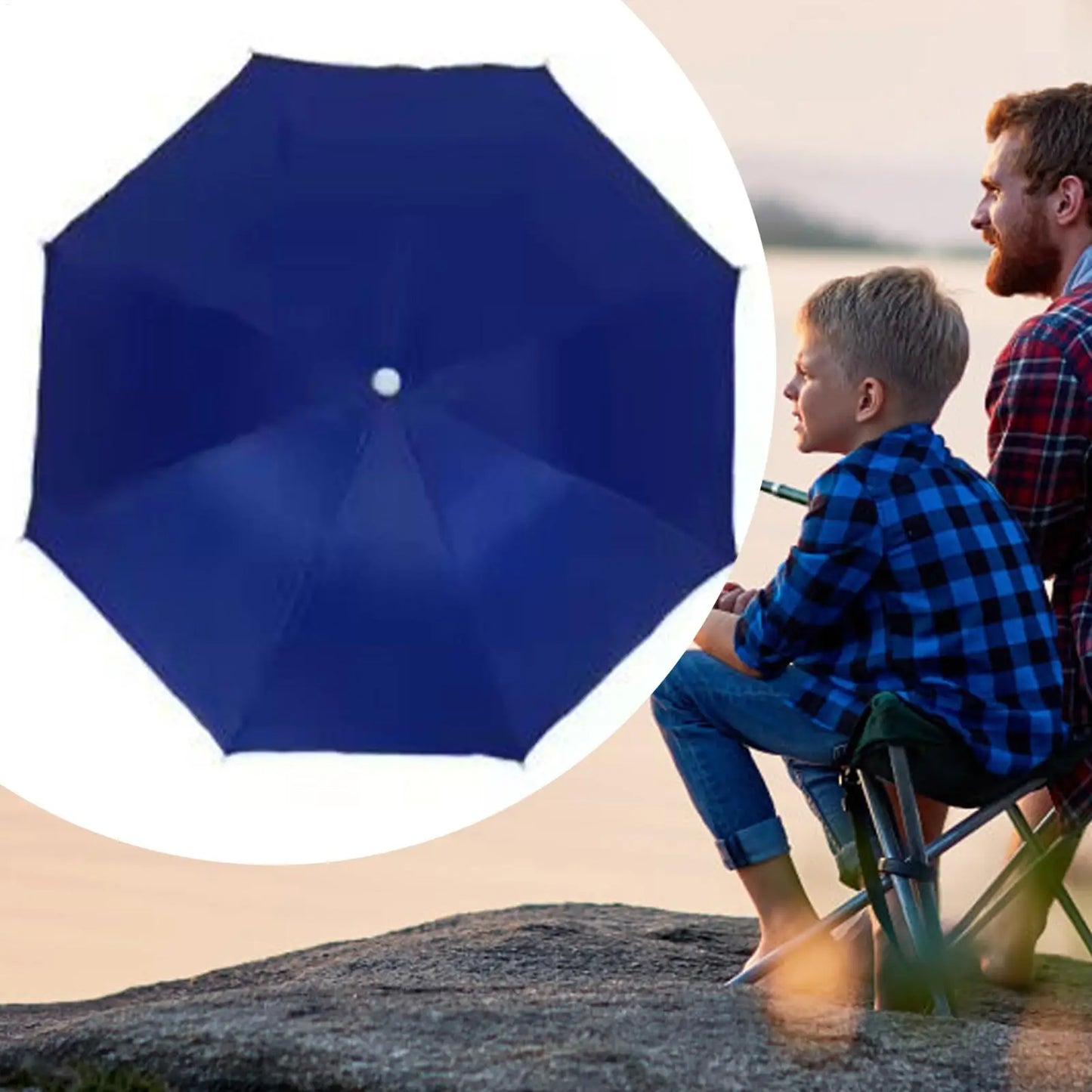 Foldable Head Umbrella Hat Portable Foldable Rain Umbrella Hat Outdoor Fishing Sunshade Hat for Golf Gardening Camping