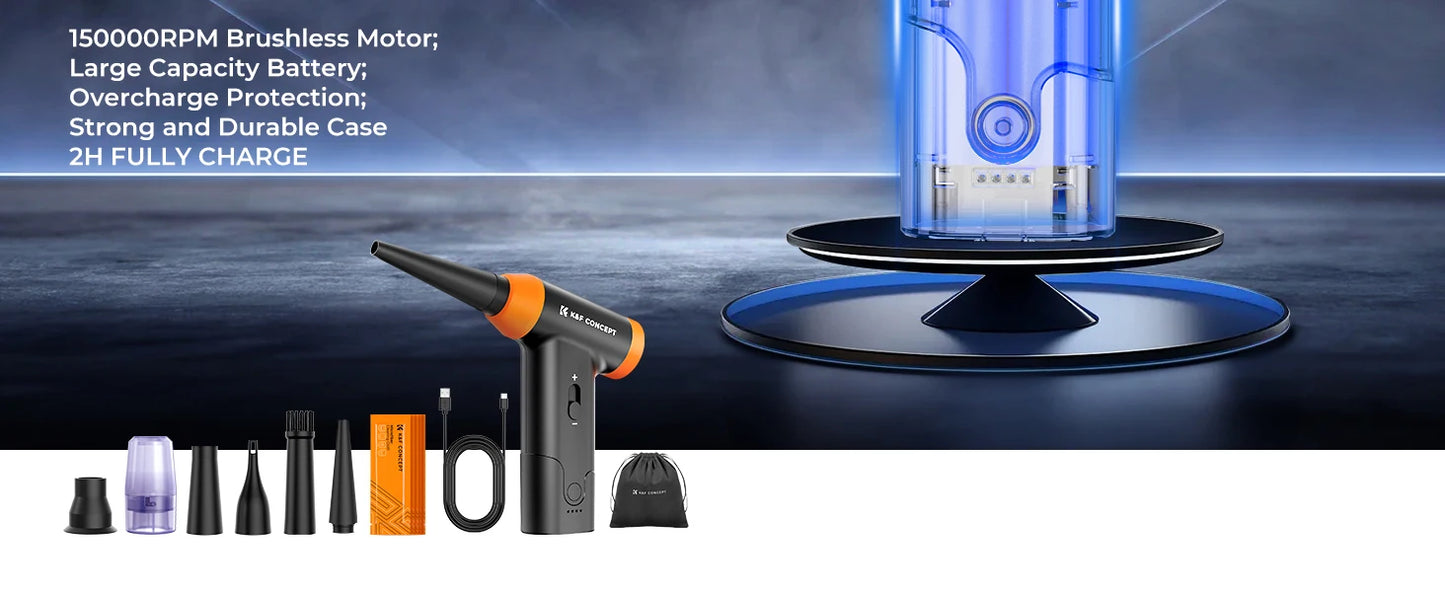 K&F CONCEPT Electric Air Duster Cordless Compressed Air Blower Suction for Computer,PC,Laptop Keyboard,Car,Camera Dust Cleaner