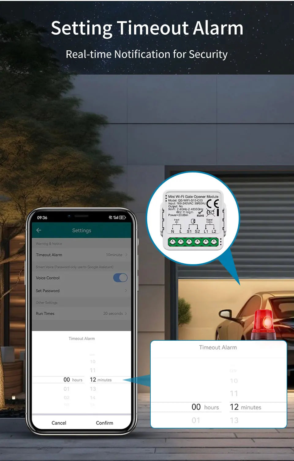 Tuya Smart Garage Door Switch Module Wifi 100-240V Gate Opener Controller for Alexa Google Home Assistant Yandex Voice Control