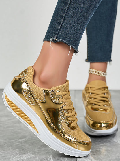 Women's flat mesh sports shoes spring and autumn new lace-up breathable comfortable fashion fitness women's shoes