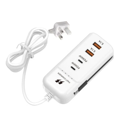 66W Muti Ports USB Type C Charger Socket EU/US/UK Fast Charging Plug Wall Adapter For Xiaomi Samsung Xiaomi Charger Power Strip