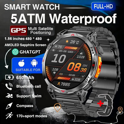 2025 New Professional GPS Sports Smart Watch Outdoor RIDE Run GPS track Swim Watchs Compass Altimeter 5ATM Sports Bracelets Men