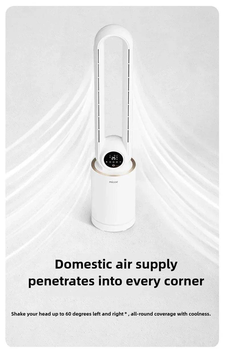 12-Speed Touch Control Bladeless Fan‌ Removable Washable Grille Tip-Over Protection Energy Efficient Cooling Tower Living Rooms