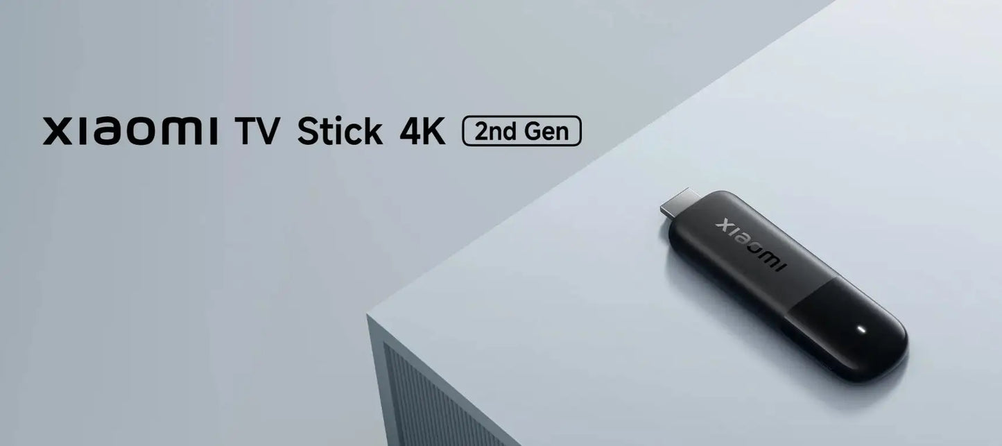 Xiaomi TV Stick 4K 2nd Gen, Portable Streaming Media, Netflix Dual-band WiFi 6 Google Assistant, BT5.2 Smart TV Dongle, 360° Bluetooth Voice Remote Control Google TV