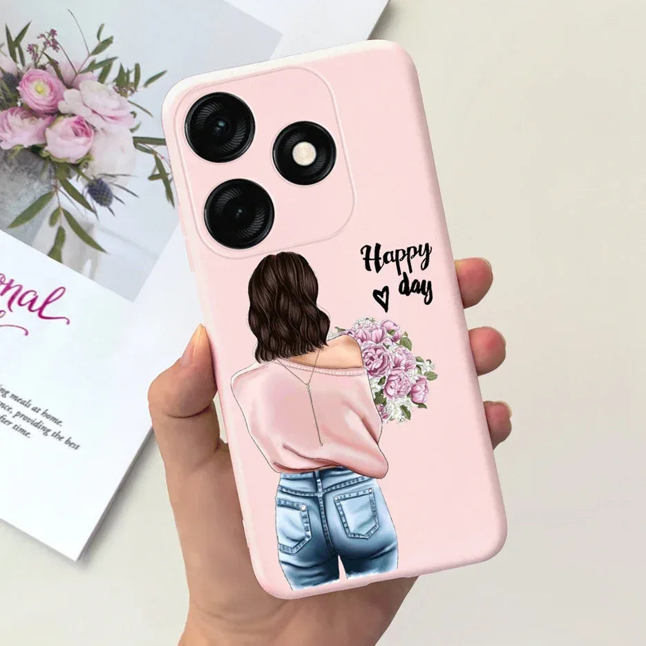 For Tecno Spark 20 Case Spark 20C BG7n Prety Girls Butterfly Painted Phone Case For Tecno Spark 20 Pro Spark20 C Soft TPU Fundas
