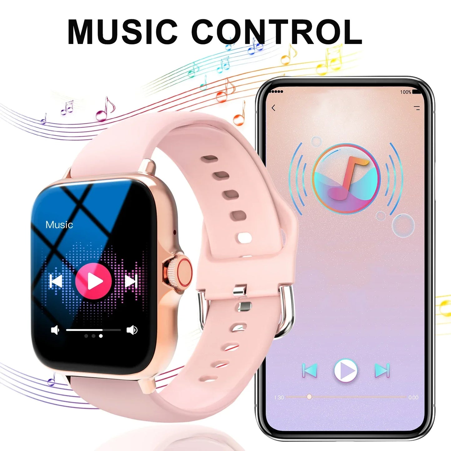 Smart watch, wireless calling /dial, Various APP Reminders,Suitable for men and women, sports watches,for iPhone/Andriod