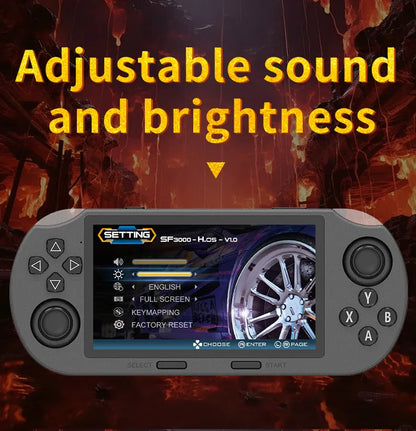 SF3000 handheld game console with a 4.5-inch large screen, supporting e-books, MP4， Music function, built-in 20000+games