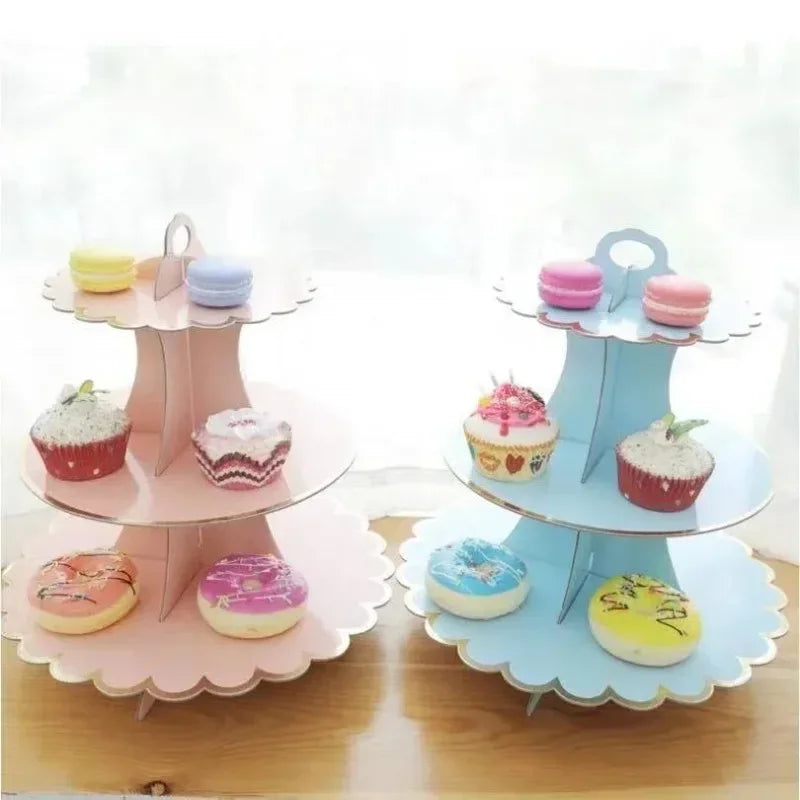 Cake Rack Stand 3 Layer Afternoon Tea Wedding Banquet Plates Party Utensils Birthday Party Christmas Party Cake Tools Display De