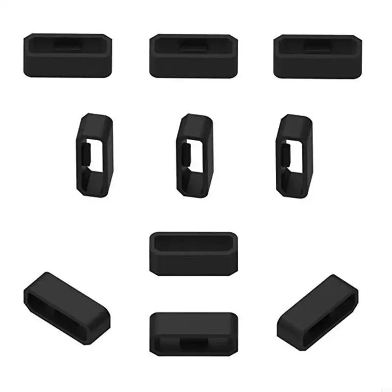 5Pcs 20/22/26mm Rubber Watchbands Black Strap Loop Ring Silicone Watch Bands Accessories Holder For Garmin Fenix7 7X 6X 6 5X 5