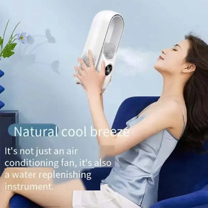 Bladeless Fan Air Cooler Portable Led Display Desktop Fanless Bladeless Cooler Cooling Six Gear Adjustable Fan Office Bedroom