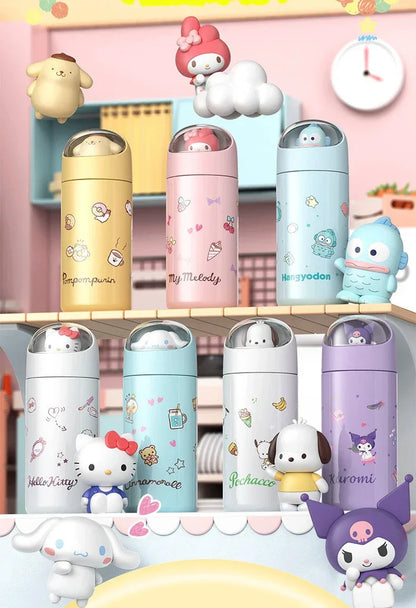 350MLStainless Steel Thermos Cups Student Kids Anime Cartoon Vacuum Flask Cute kitten/Dog/Bear Insulated Water Bottles Tumbler