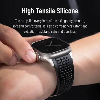 Silicone Band for Apple Watch Ultra 3/2 49mm Strap Men Sport Bracelet for Iwatch 11 10 9 8 7 6 5 Se 46mm 45mm 44mm  Watchband