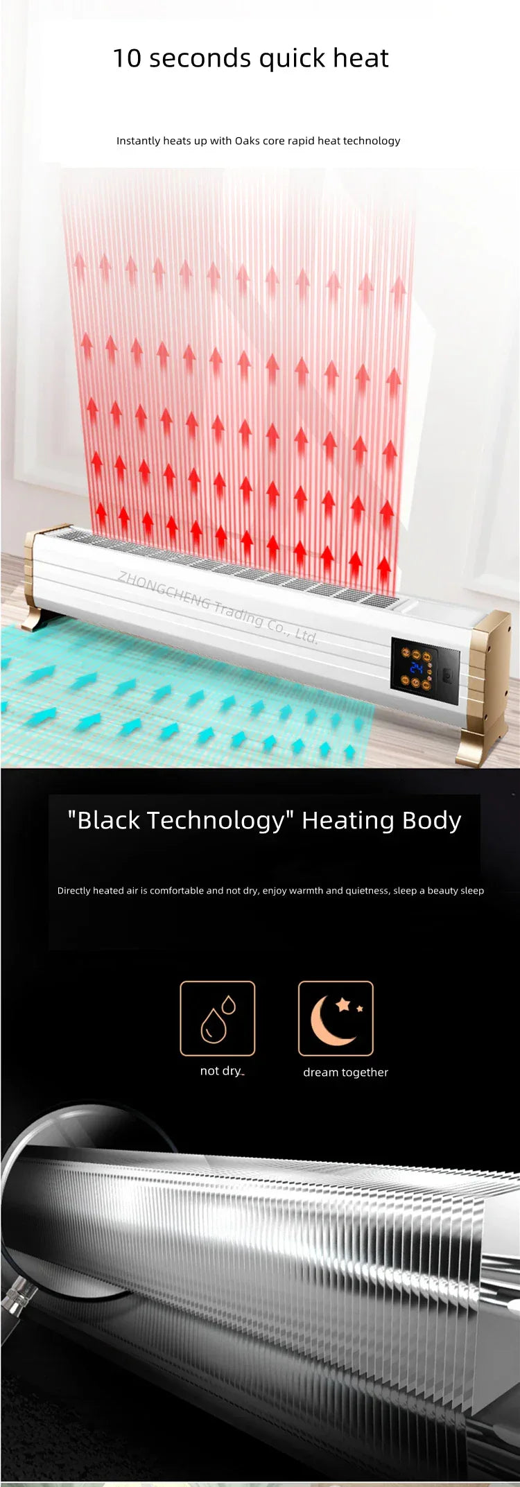 Baseboard heater household electric radiator energy-saving power-saving speed heat electric heater convection heater