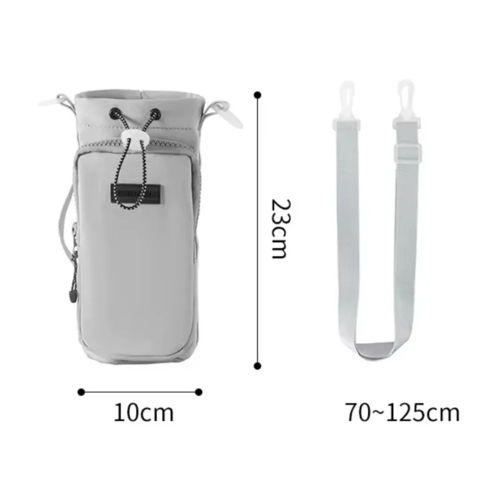 Portable Water Bottle Bag with Adjustable Shoulder Strap Thermal Vacuum Mug Cup Sleeve Cup Insulated Protective Cover