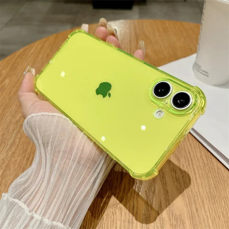 Luxury Jelly Clear Silicone Soft Case For iPhone 11 12 13 14 15 16 Pro Max 16 Plus Shockproof Protection Transparent Back Cover