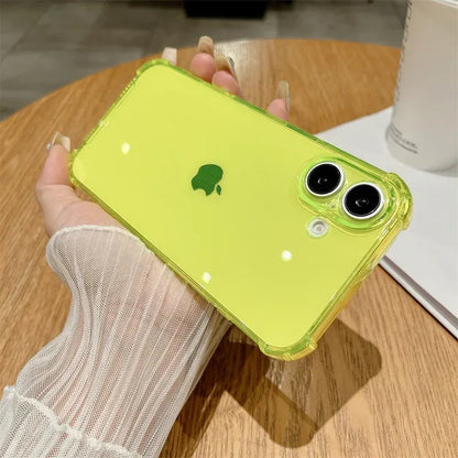 Luxury Jelly Clear Silicone Soft Case For iPhone 11 12 13 14 15 16 Pro Max 16 Plus Shockproof Protection Transparent Back Cover
