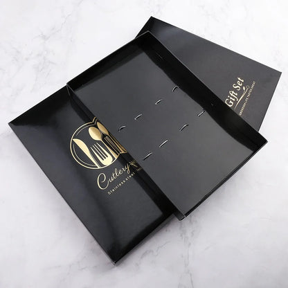 2PC/4PC Cutlery Set Stainless Steel Glossy Titanium Black Gold Cutlery Knife Fork Spoon Tea Spoon Set Kitchen Accessories