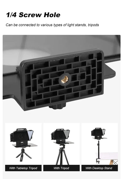 Soonpho F7 F8 Teleprompter for Tablet Laptop Smartphone Camera Bluetooth Portable Telepronter for Live Streaming Recording Video
