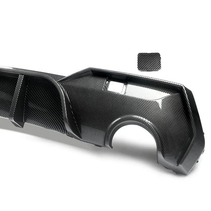 Magickit Rear Diffuser For BMW G22 G23 420i 430i 440i M Sport w/ LED 2020+ Carbon Look Rear Bumper Diffuser