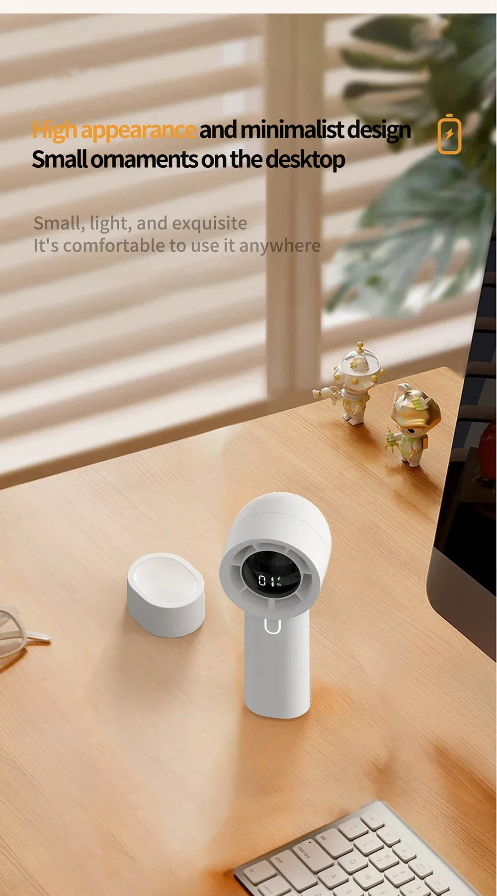2025 New 3000mAh 100 Gears High Speed Fan Mini Air Conditioner Portable Fan Air Cooler with LED Display Screen Super Cool Wind