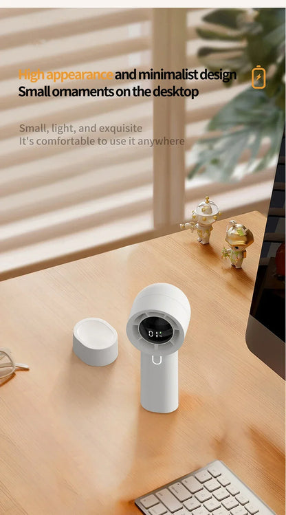 2025 New 3000mAh 100 Gears High Speed Fan Mini Air Conditioner Portable Fan Air Cooler with LED Display Screen Super Cool Wind