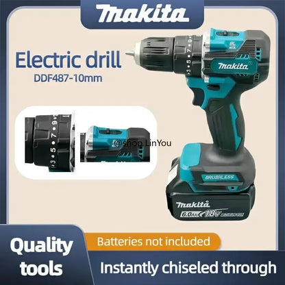 Makita DDF487 18V 10mm Brushless Cordless Drill Driver, Original 2-in-1 Drill & Screwdriver Tool (Batteries Not Included)