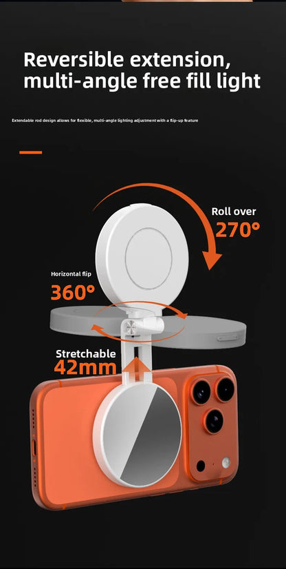 Magsafe Phone LED Ring Light Portable Bi Color Dimmable Selfie Fill Light for Live Stream Vlog Photography
