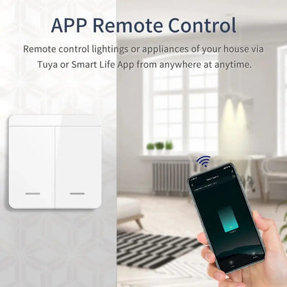 Tuya WIFI Switch 433MHz Smart Home Automation Relay Module 1/2/3 Gang Wireless Wall Switch Home Control Works with Alexa Google