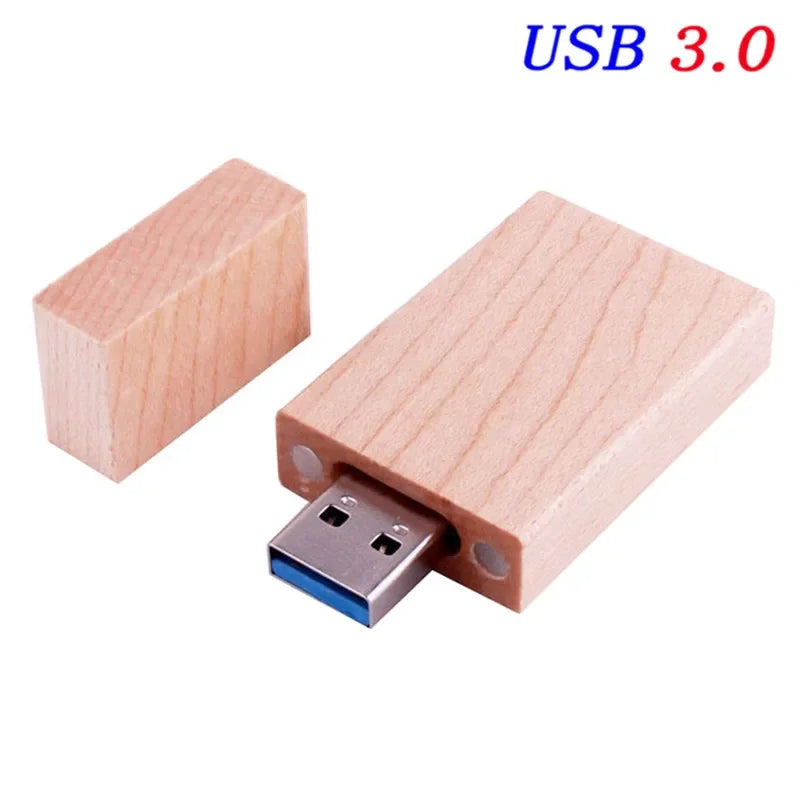 JASTER USB 3.0 Wooden block  Flash Drive red wood pendrive 4GB 8GB 16GB 32GB 64GB Pen  Memory Stick U Disk gift