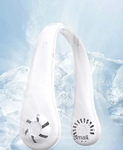 2024 1200mAh New Mini Neck Mounted Fan Portable Bladeless Neck Rechargeable Air Cooler 3 Speed Mini Summer Sports Fan Outdoor