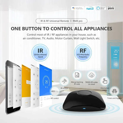 Broadlink RM4 Pro Universele Intelligente Afstandsbediening Smart Home Wifi +IR+ Rf Schakelaar Works met Alexa