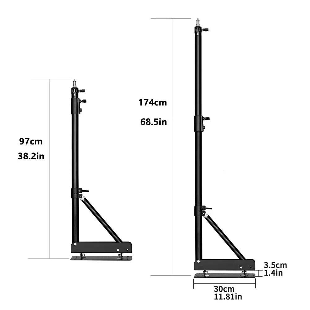 100/135/ 170cm Wall Mounting Triangle Boom Arm Photography Strobe Light, Monolight, Softbox, Umbrella, Reflector and Ring Light