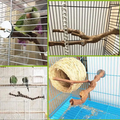 1Pc Pet Standing Stick Wild Grape Wood Pole Parrot Cockatiel Parakeet Station Board Bite Claw Grinding Toy Bird Cage Accessories