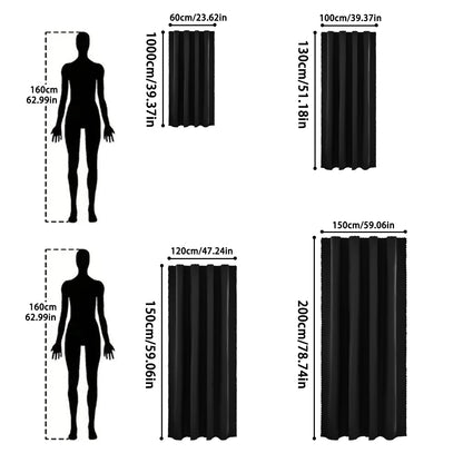 1pc Modern Solid Colour 100% Blackout Curtain, Velcro Curtains for Living Room, Bedroom, Kitchen, Home Decor, Window Curtains