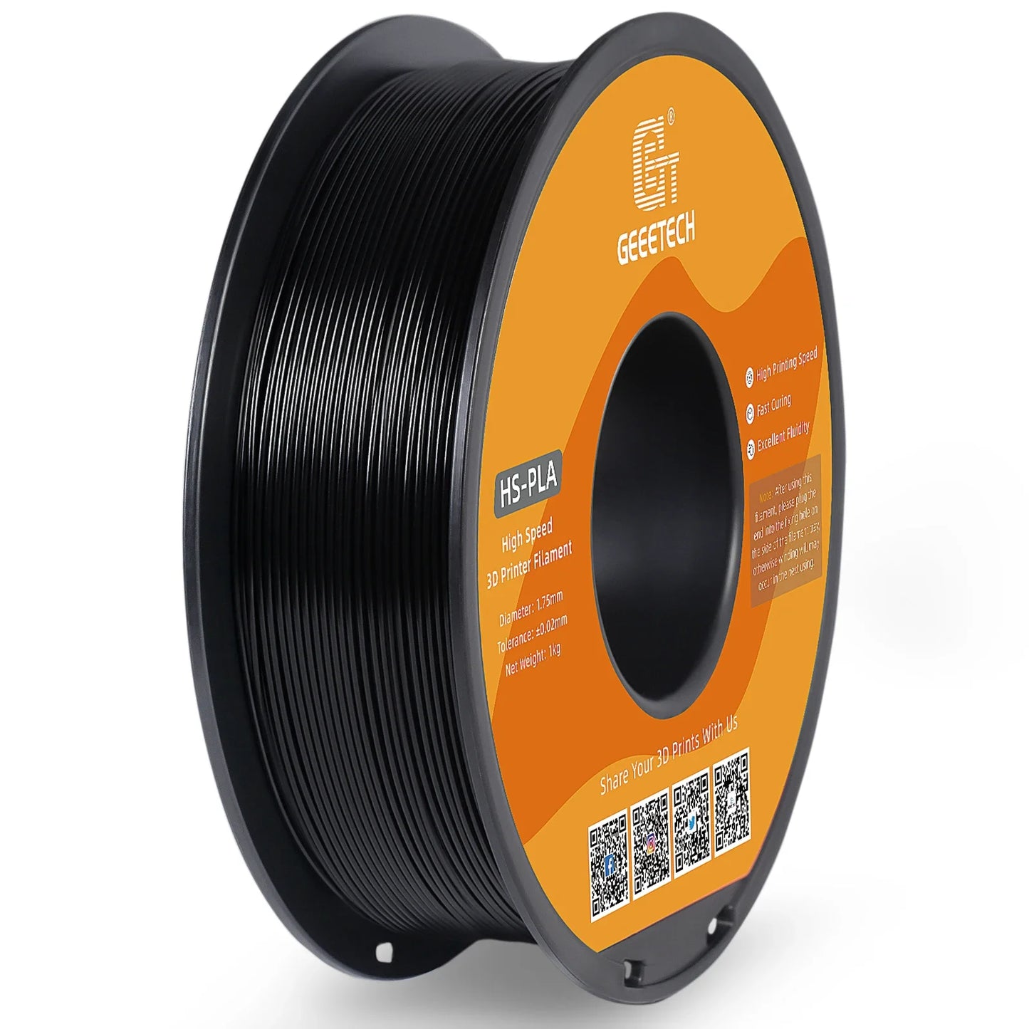 GEEETECH High-Speed PLA Filament 1.75mm 1kg 1 spool,Better Liquidity, Fast Curing, HS-PLA High-Speed 3D Printing Filament