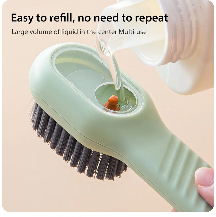 Multifunction Cleaning Shoe Brush Soft Automatic Liquid Shoe Brush Long Handle Liquid Clothes Brush Household Cleaning Tools