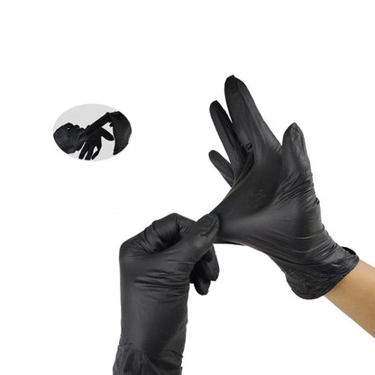 50PCS Disposable Gloves Black Nitrile Gloves Home Kitchen Cooking Tools Tattoo Washing Car Household Cleaning Work Gloves