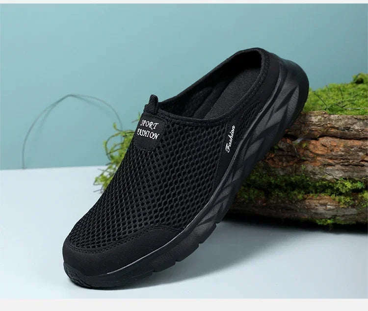 YRZL Hot Sale Men Half Slipper High Quality New Design Mesh Shoes Breathable Outdoor Sandals Comfortable Couples Walking Shoes