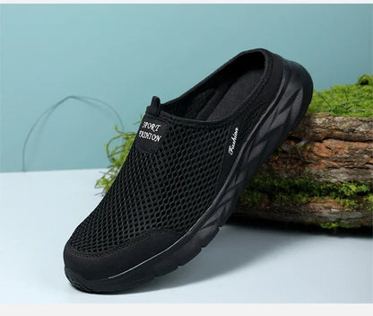 YRZL Hot Sale Men Half Slipper High Quality New Design Mesh Shoes Breathable Outdoor Sandals Comfortable Couples Walking Shoes