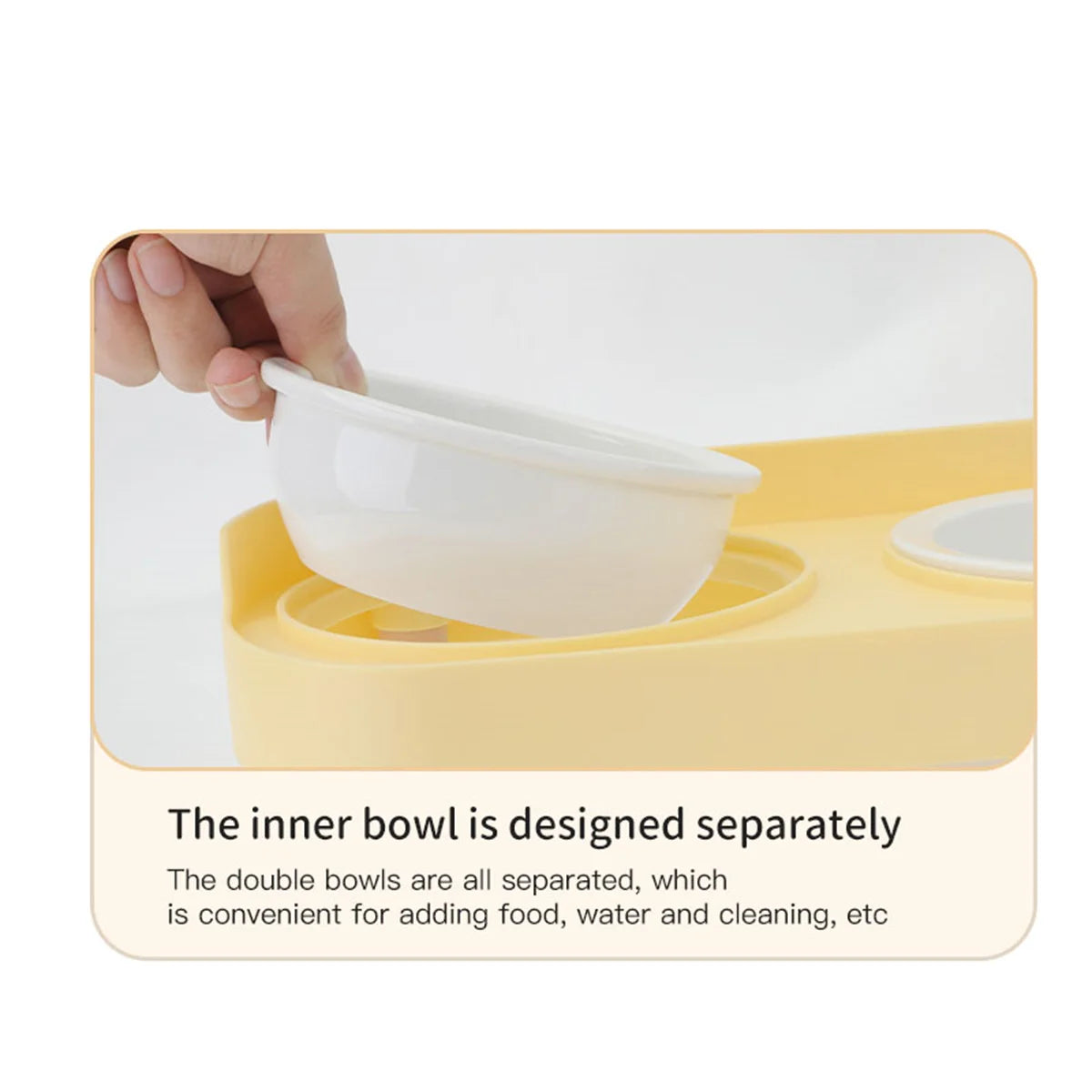 Pet Cat Double Bowl Feeder, Adjustable Height Cat and Dog Water Dispenser, Elevate Feeding Kitten Supplies