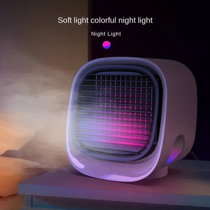 New Desktop Water Cooling Fan Mini Refrigeration Air Conditioner USB Air Cooler Convenient Mobile Humidification High Wind Spray