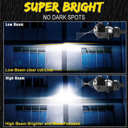 2pcs 3.0 Inch Bi Led Projector Lens Halo Light H4 H7 H1 9005 9006 Car Headlights Bulb Angel Eyes High Low Beam LED LHD RHD 6000K