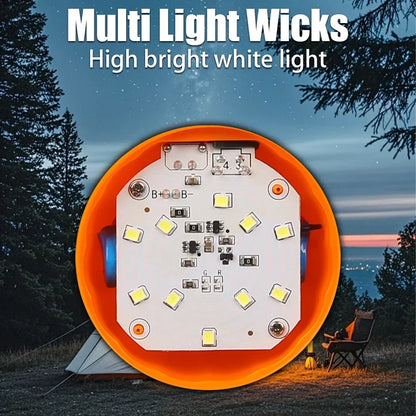 500W LED Camping Lantern USB Rechargeable Portable Lamp Bulb Flashlight with Power Display Emergency Light for Outdoors Fishing