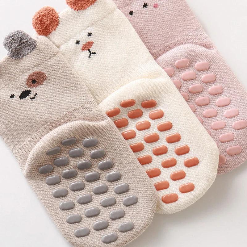 Children's Socks For Girls Boys Cotton Fashion Autumn Winter Kids Boy Girl Sock Cute Soft Baby Toddler Home Sock Anti Slip 3-5Y