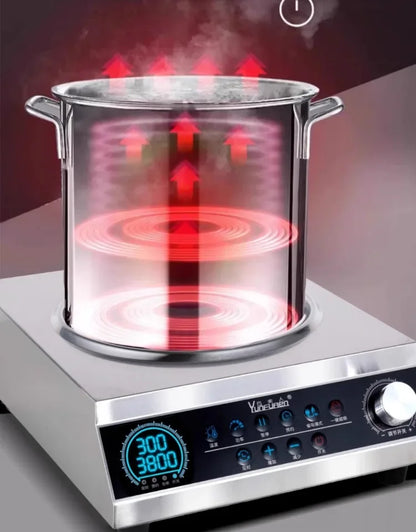 Commercial induction cooker household concave high-power 5000 cooking electric wok stainless steel electromagnetic stove