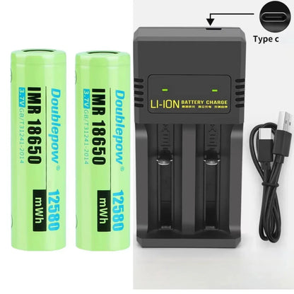 2pcs/lot 18650 rechargeable battery 12950mwh 3.7V lithium battery with 2 slot multi-function charger
