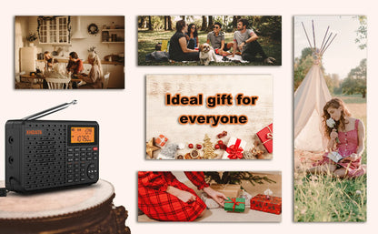 XHDATA D-109 Stereo Digital Portable Radio AM SW MW FM Radio Bluetooth Compatible Multifunctional Radio Support TF Card Player