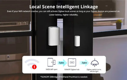 SONOFF SNZB-04P Sonoff Zigbee Door Sensor SNZB 04P Local Smart Scene Linkage Tamper Alert Home Security Work with Alexa Google