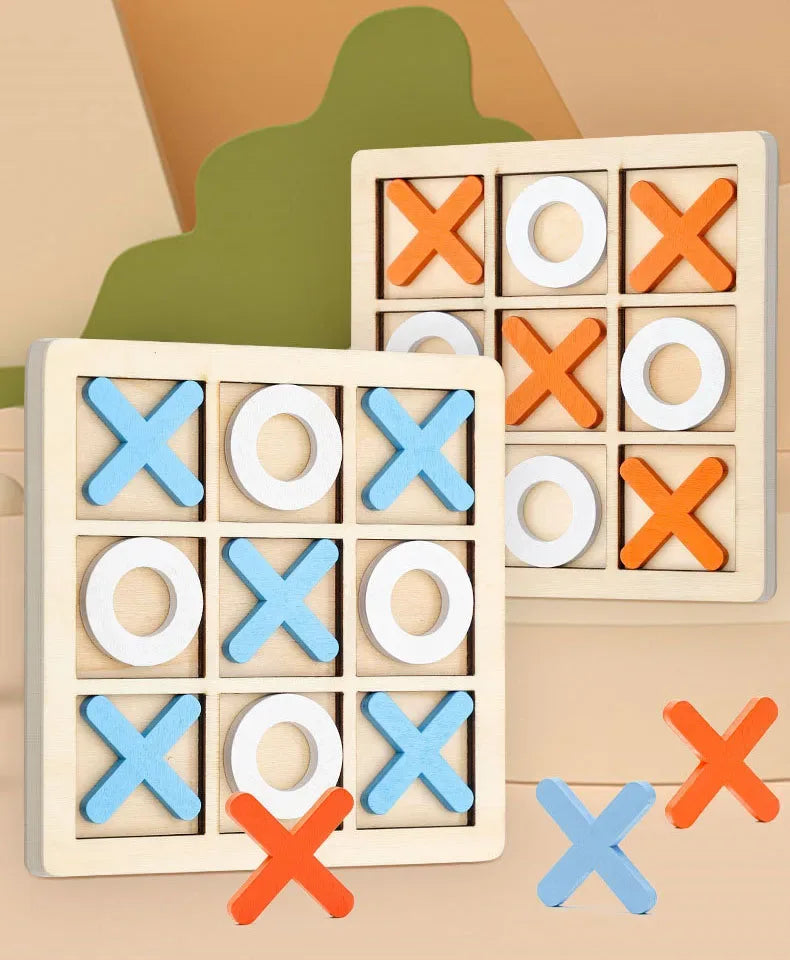 Wooden Chess Toys For Children's Puzzle Game XO Double Play Parent-Child Interaction Recommends Traditional Desktop Chess Gift