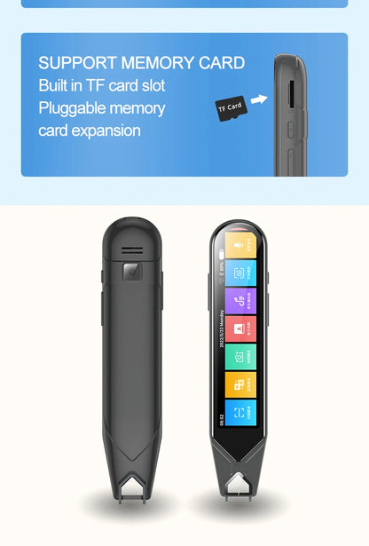 MD08 Smart Voice Translator 5.0" Screen Dictionary Translation Pen Scanner Text Scanning Translator 116 Languages for Learning